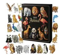 Avvento Natalizio con Animali 2025-24 Giorni Decorazioni Festive In Acrilico 2D,Decorazione Albero Conto Alla Rovescia,per Decoratori Domestici, per Porta Parete Soggiorno Camera da Letto