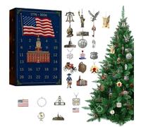 Avvento Patriottico per Natale,24 Giorni 2D Acrilico Decorazione Stagionale,Calendario Conto Alla Rovescia Pendente Natalizio - Per Amanti Della Storia Collezionisti Soggiorno Camera Da Letto Parete