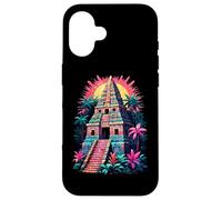 Avventura al tramonto tropicale con piramide azteca Custodia per iPhone 16
