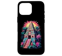 Avventura al tramonto tropicale con piramide azteca Custodia per iPhone 16 Pro Max