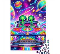 Avventura Aliena nello Spazio Puzzle 1000 Pezzi Puzzle per Adulti Auto Colorata Universo Notte Puzzle per Famiglia Relax Regalo 38x26cm/1000pcs