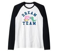 Avventura Classica di Peppa Pig George Dinosaur Raw Dream Team Maglia con Maniche Raglan
