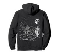 Avventura di cactus al chiaro di luna del deserto della notte stellata per uomo Felpa con Cappuccio