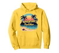 Avventura in Paradiso Tropical Beach Tramonto Felpa con Cappuccio, Unisex per Adulti, Limone, XL
