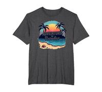 Avventura in Paradiso Tropical Beach Tramonto Maglietta, Uomo Taglie Grandi, Grigio Scuro, 6X Tall