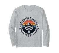 Avventura Inizia WiFi Termina Escursionismo Amante della Natura per esploratori Maglia a Manica