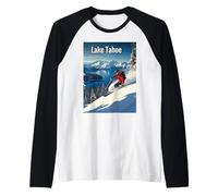 Avventura Invernale sugli Sci sul Lago Tahoe Maglia con Maniche Raglan