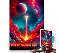 Avventura spaziale con razzo - Puzzle da 1000 pezzi per adulti - Regalo - Gioco di abilità e antistress - Taglio preciso - Lista dei desideri di Babbo Natale 38x52cm