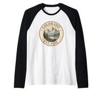 Avventura Vintage nelle Montagne del Colorado Maglia con Maniche Raglan