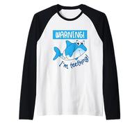 Avvertenza Abbigliamento per Neonati I'm Teething Shark Lover Maglia con Maniche Raglan