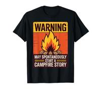 Avvertenza: può Dare Inizio a Campfire Story Funny Camping Camper Maglietta
