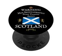 AVVERTENZA PUÒ PARLARE SPONTANEAMENTE SCOTTISH, SCOZIA BANDIERA CORONA PopSockets PopGrip Adesivo