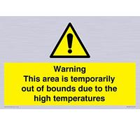 Avvertenza Questa area è temporaneamente fuori limite a causa delle alte temperature Segnale - 300x200mm - A.