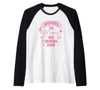 Avvertimento che le mamme stanno bevendo di nuovo umorismo Maglia con Maniche Raglan