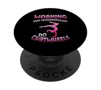 Avvertimento Può Fare Spontaneamente Cartwheels Ginnasta Ginnastica PopSockets PopGrip Adesivo