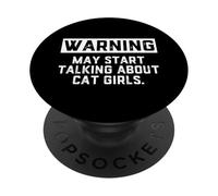 Avvertimento può iniziare a parlare di Cat Girl Anime PopSockets PopGrip Adesivo