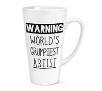 Avvertimento World's Grumpiest Artista 483ml Grande Latte Tazza Awesome Migliore