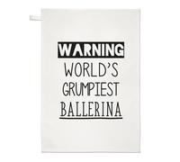 Avvertimento World's Grumpiest Ballerina Tè Telo Piatto Panno Bellissimo Dancer