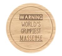 Avvertimento World's Grumpiest Masseuse Rotondo Tagliare Tagliere per Formaggio