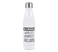 Avvertimento World's Grumpiest Risparmio Shopper Parete Doppia Acqua Bottiglia