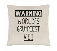 Avvertimento World's Grumpiest Veterinario Cuscino Cover Bellissimo Best Animale