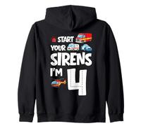 Avvia Le tue Sirene Sono Un Bambino di 4 Anni Che compie 4 Anni Felpa con Cappuccio