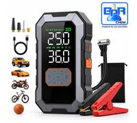 Avviatore Batteria Auto 4500A 25000mAh Booster Jump Starter Compressore 12V