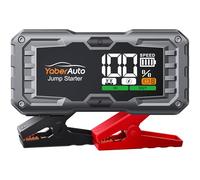 YaberAuto 8-in-1 Avviatore Batteria Auto 5000A e Ricarica Rapida 18W, Avviatore Emergenza per Auto (10.0L Gas/9.0L Diesel), Booster Avviamento con Uscita CC 160W,Torcia 450 Lumen,3.3" Display LCD