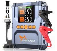 Avviatore d'emergenza portatile per auto con compressore d'aria, cavi di avviamento compatti senza fili per veicoli a 12V (benzina 10L e diesel 8L), riavvia rapidamente le batterie esauste di auto,