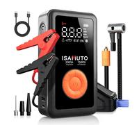 Avviatore di Emergenza 4 in 1 per Auto con Pompa di Gonfiaggio 150 PSI, Caricabatterie Portatile Multifunzione 3000A, Strumento di Riparazione Auto ISAMUTO