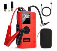 Avviatore di emergenza con compressore d'aria 150 PSI, 4000 A, batteria portatile per auto, 9 in 1, 6000 mAh, batteria esterna con cavi di avviamento, 160 W DC (8L Gas/6L Diesel)