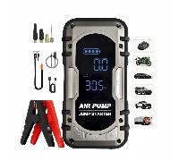Avviatore di emergenza con compressore d'aria, avviatore batteria auto 3000A portatile (per motori fino a 6,5L) con gonfiatore pneumatici senza fili auto-spegnimento 150PSI, avviatore 12V per veicoli
