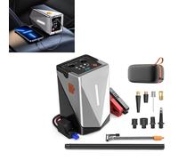 Avviatore di emergenza multifunzionale con pompa ad aria e ventilatore, avviatore portatile per batteria auto, avviatore di emergenza per auto con compressore d'aria, gonfiatore rapido 150psi, power