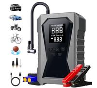 Avviatore di emergenza portatile per auto con compressore d'aria - Booster batteria per auto | Avviatore di emergenza | Avviatore di emergenza batteria da 12 V con gonfiatore per pneumatici, batteria