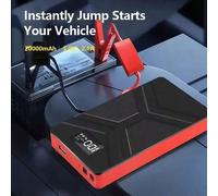 Avviatore di emergenza ultra sottile - Caricabatterie multifunzionale per auto, power bank, avviatore portatile, salvavita per auto quando il motore si spegne neroABS