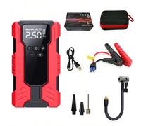 Avviatore portatile alimentato da compressore d'aria, power bank - ricarica rapida per telefono, caricabatterie per auto con luce LED di emergenza, gonfiaggio rapido, monitoraggio della pressione pneu