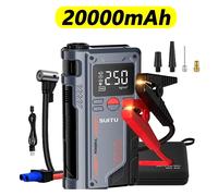 Avvio di emergenza per auto 4 in 1 con compressore d'aria 150PSI Caricatore booster portatile da 20000 mAh Telecamera di avviamento per batteria per auto con carburante 1000A 20000mAh