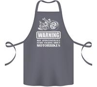 Avvio Parlando About Moto Divertente Motociclista Cotone Grembiule 100% Organico