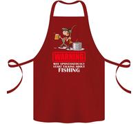 Avvio Parlando About Pesca Divertente Pescatore Cotone Grembiule 100% Biologico