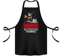 Avvio Parlando About Pesca Divertente Pescatore Cotone Grembiule 100% Biologico