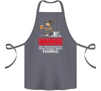 Avvio Parlando About Pesca Divertente Pescatore Cotone Grembiule 100% Biologico