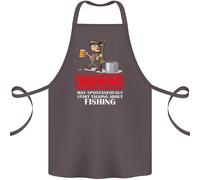 Avvio Parlando About Pesca Divertente Pescatore Cotone Grembiule 100% Biologico