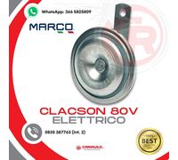 Avvisatore Elettrico singolo Ø90 mm Clacson Marco 80V 90/1-H Tono Alto Muletto
