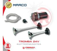 Avvisatore Tromba 24v Due Cornetti Separati 2 Suoni Alternati MADE IN ITALY