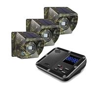 Avviso di allarme for vialetto ad energia solare Wireless 500 metri sicurezza for giardino domestico a lungo raggio Sensore movimento resistente alle intemperie Sistema Di Allarme Completo(W1T3CAMO)
