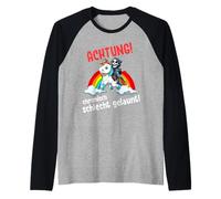 Avviso di Cattivo Umore Cronico Triste Mietitore Unicorno Maglia con Maniche Raglan
