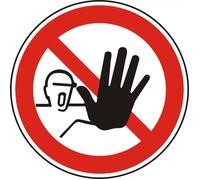 Avviso di etichetta autoadesivo - Accesso Ban 200mm