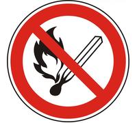 Avviso di etichetta autoadesivo - Apri fuoco 100mm