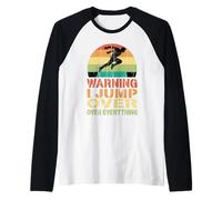 Avviso di Parkour, Salto sopra Tutto ciò Che è Divertente Maglia con Maniche Raglan