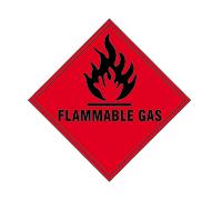 Avviso Gas Infiammabile - Cartello In Vinile Autoadesivo 100 X 100Mm SCA1852S